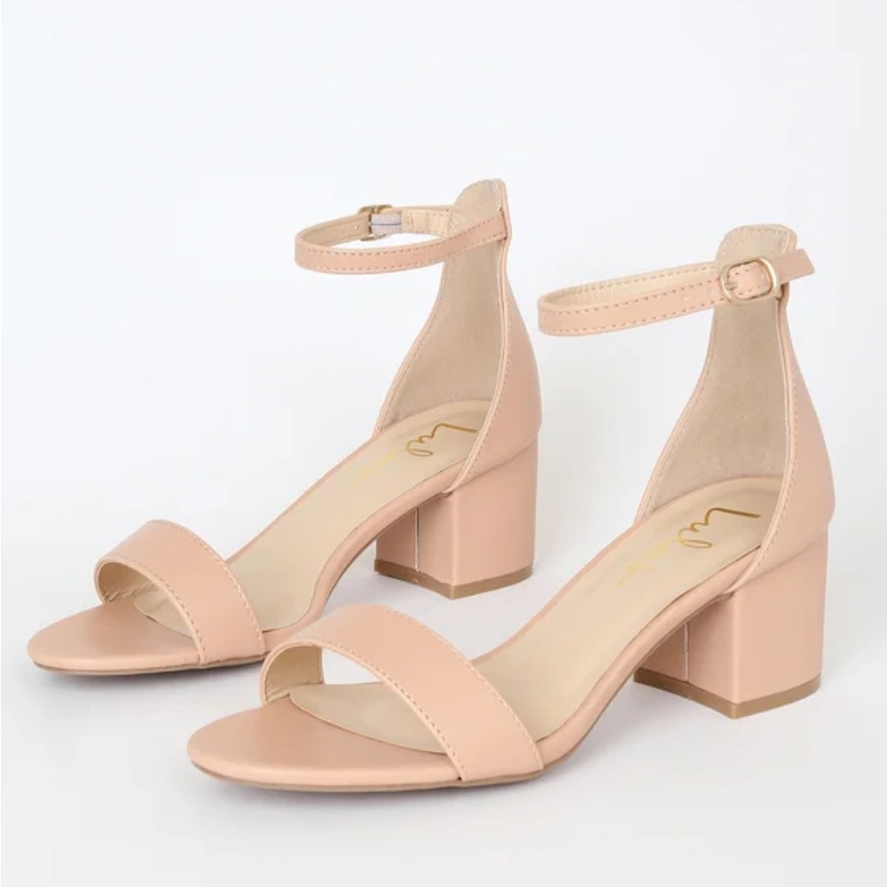 Lulu’s Harper Ankle Strap Heels in Almond